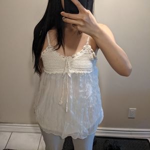 White Crochet tank